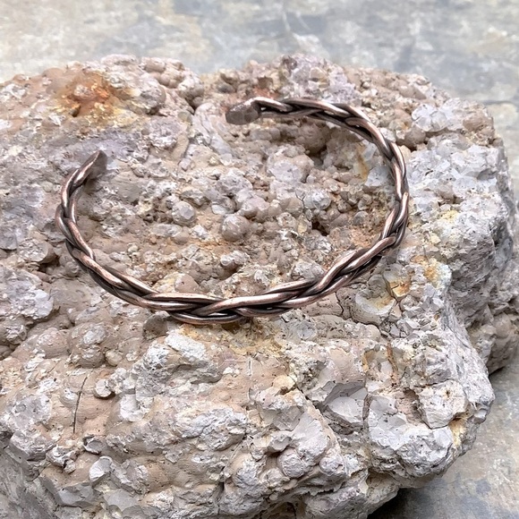 Copper Braided Wire Bracelet/Bangle Handmade in USA size 6 1/2 - Picture 2 of 7